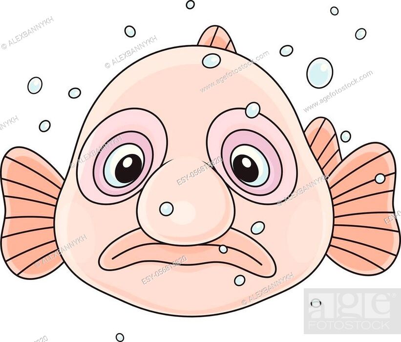 Vector illustration of an exotic deep-sea blobfish with a sad face, Stock  Vector, Vector And Low Budget Royalty Free Image. Pic. ESY-056815820 |  agefotostock