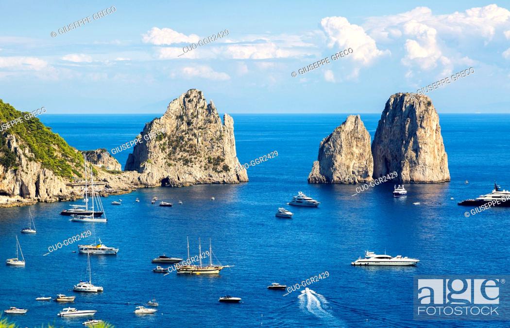 Stock Photo: Faraglioni rocks, Capri island, Campania, Italy, Europe.