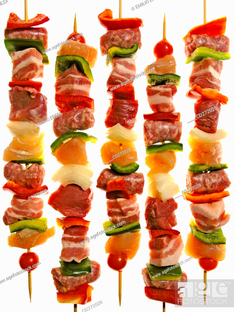 Imagen: Meat and vegetable kebabs.