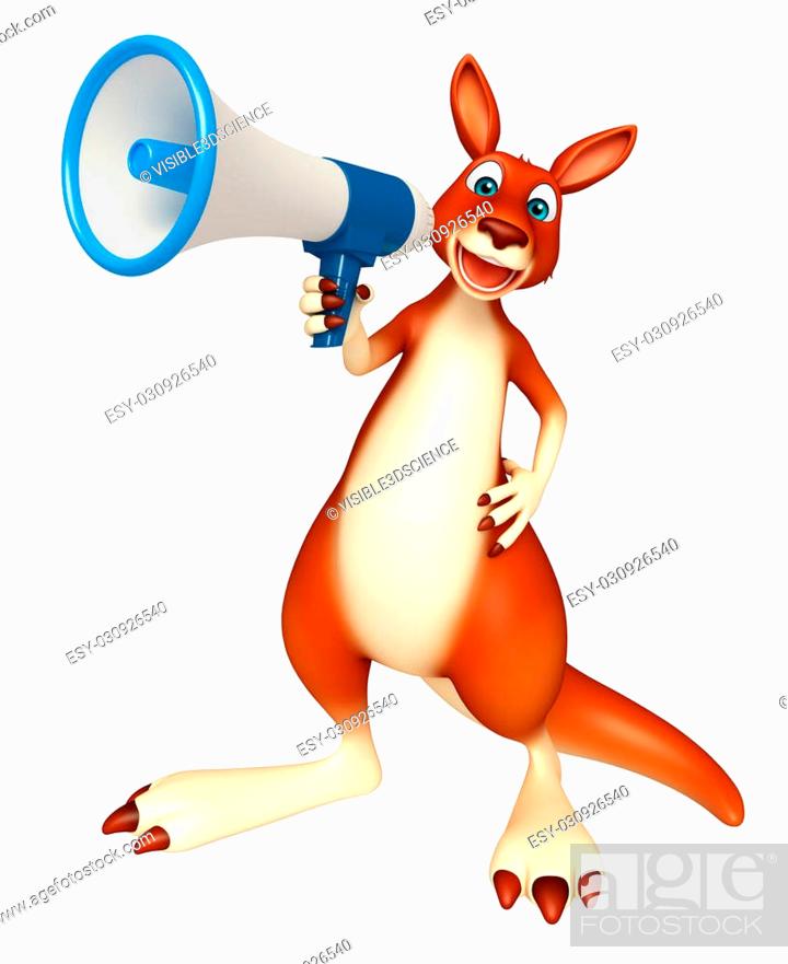 3d rendered illustration of Kangaroo cartoon character with loud speaker,  Stock Photo, Picture And Low Budget Royalty Free Image. Pic. ESY-030926540  | agefotostock