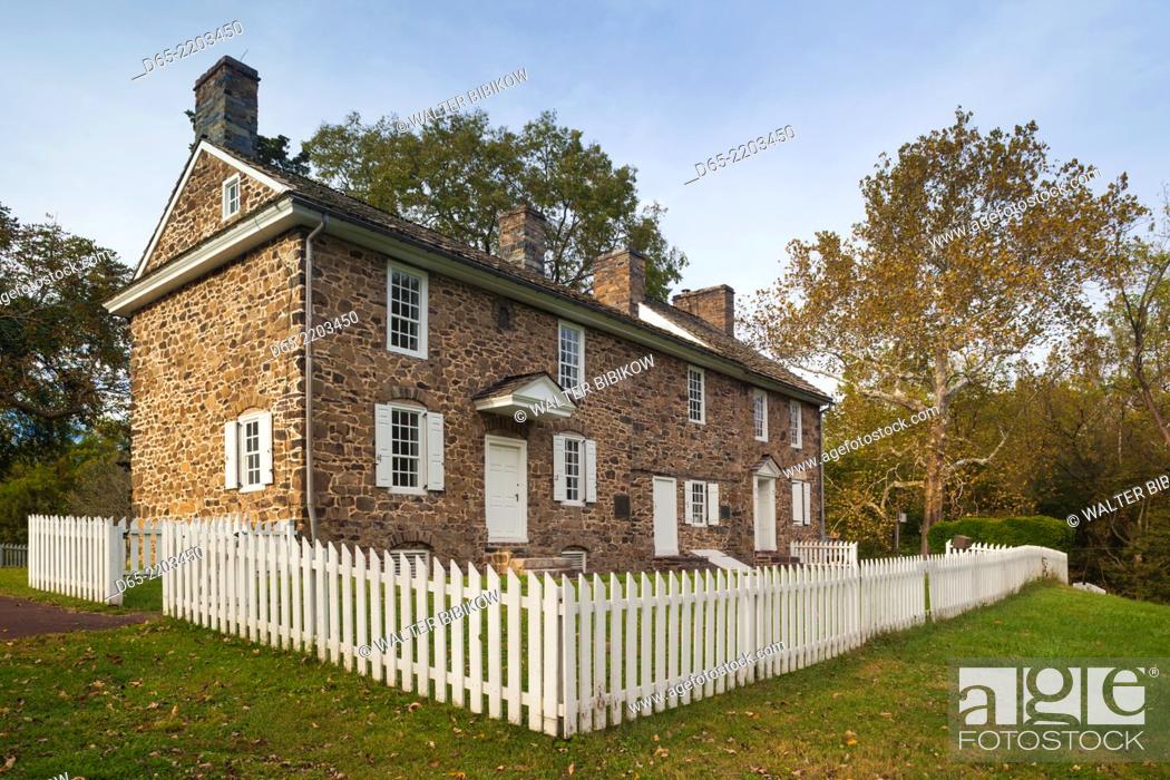Stock Photo: USA, Pennsylvania, Bucks County, Lumberville, Thompson-Neely House, historic home.