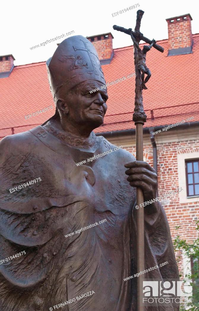 Stock Photo: Statue of John Paul II in Krakow, Poland.