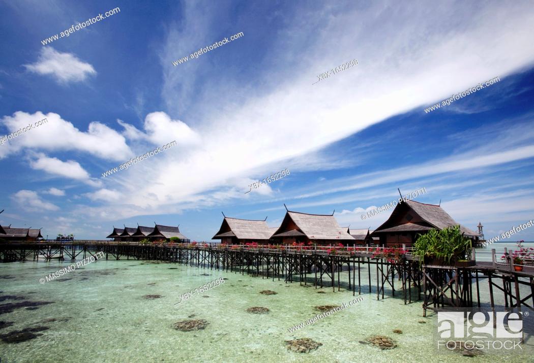 Stock Photo: Kapalai resort at Kapalai Island, Borneo, Malaysia.