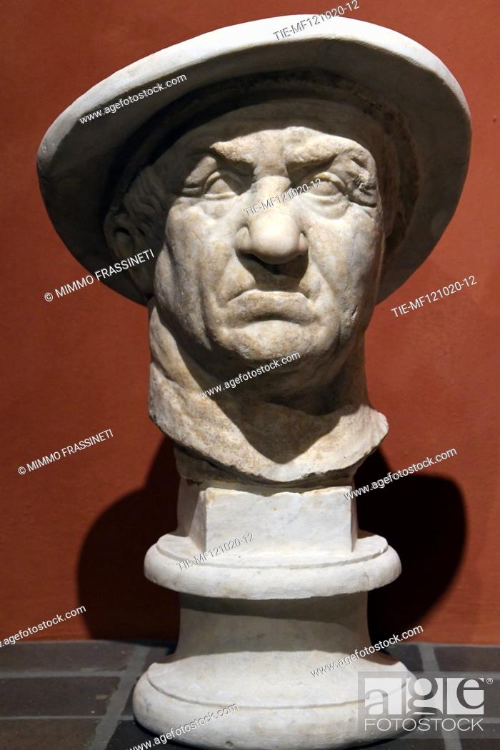 Stock Photo: Euthydemus of Bactrian, 3rd-2nd century BC at the exhibition 'I Marmi Torlonia. Collezionare capolavori', 96 masterpieces from the Torlonia collection at.