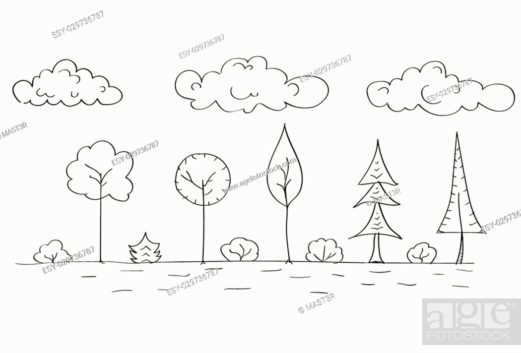 Clipart Cartoon K Pictures Full - Forest Draw Simple Transparent PNG -  450x300 - Free Download on NicePNG