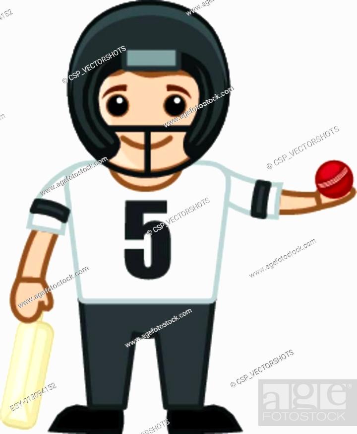 Cartoon Cricket Player, Stock Vector, Vector And Low Budget Royalty Free  Image. Pic. ESY-018094152 | agefotostock