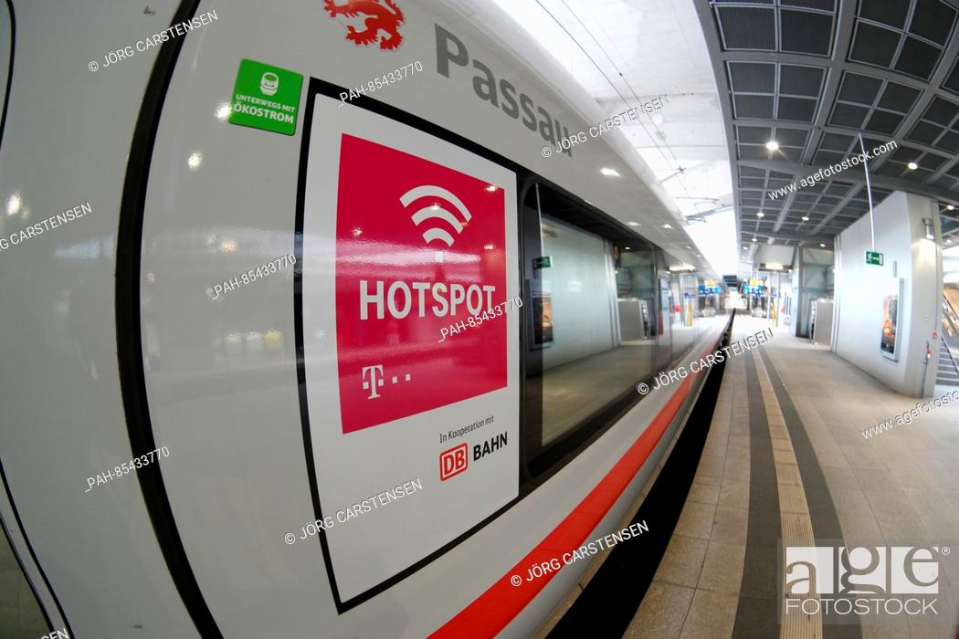 tack Sport Zuiver A sign indicating a wifi hotspot can be seen on an ICE train in Berlin,  Germany, 5 November 2016, Stock Photo, Picture And Rights Managed Image.  Pic. PAH-85433770 | agefotostock