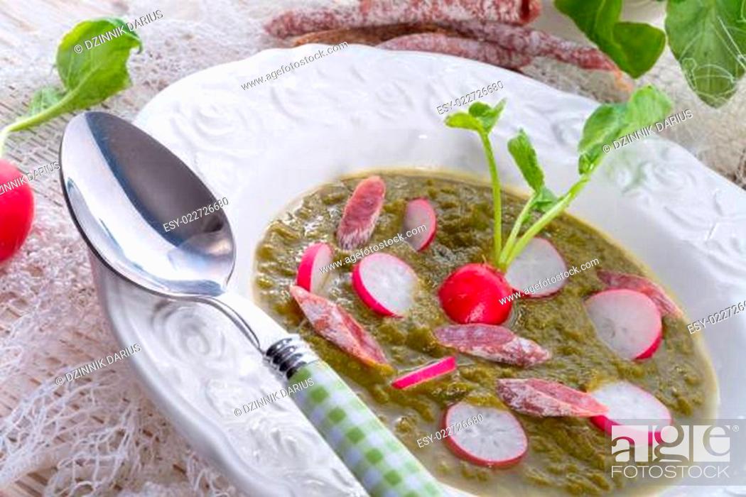 Stock Photo: Green radish soup.