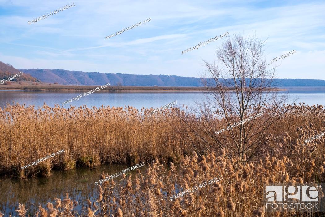 Stock Photo: view of vico lake, province of viterbo, lazio, italy.