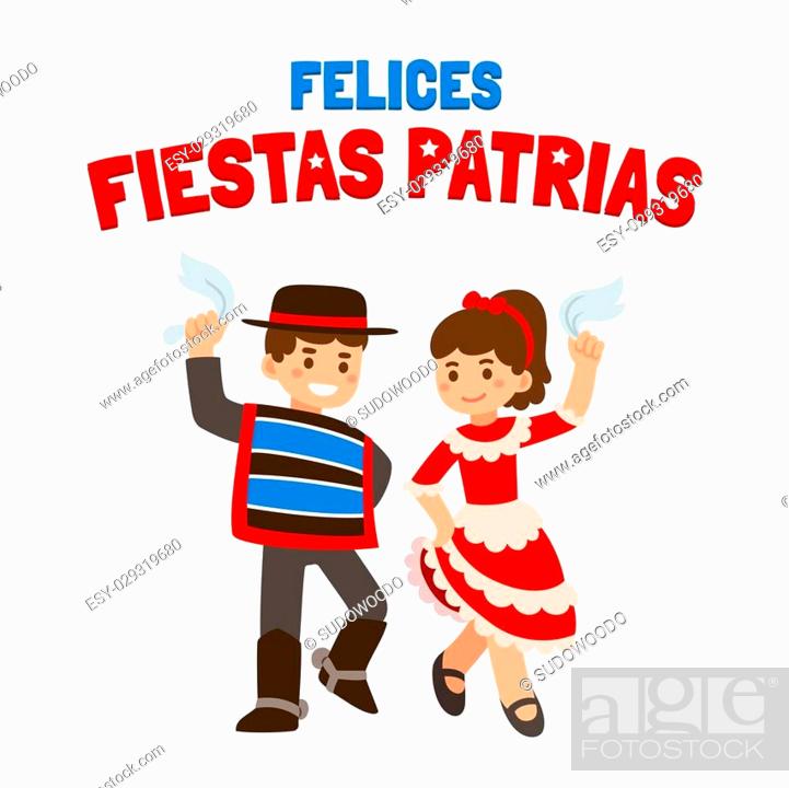 Felices Fiestas Patrias (spanish) - Happy independence Day in Chile,  September 18, Stock Vector, Vector And Low Budget Royalty Free Image. Pic.  ESY-029319680 | agefotostock