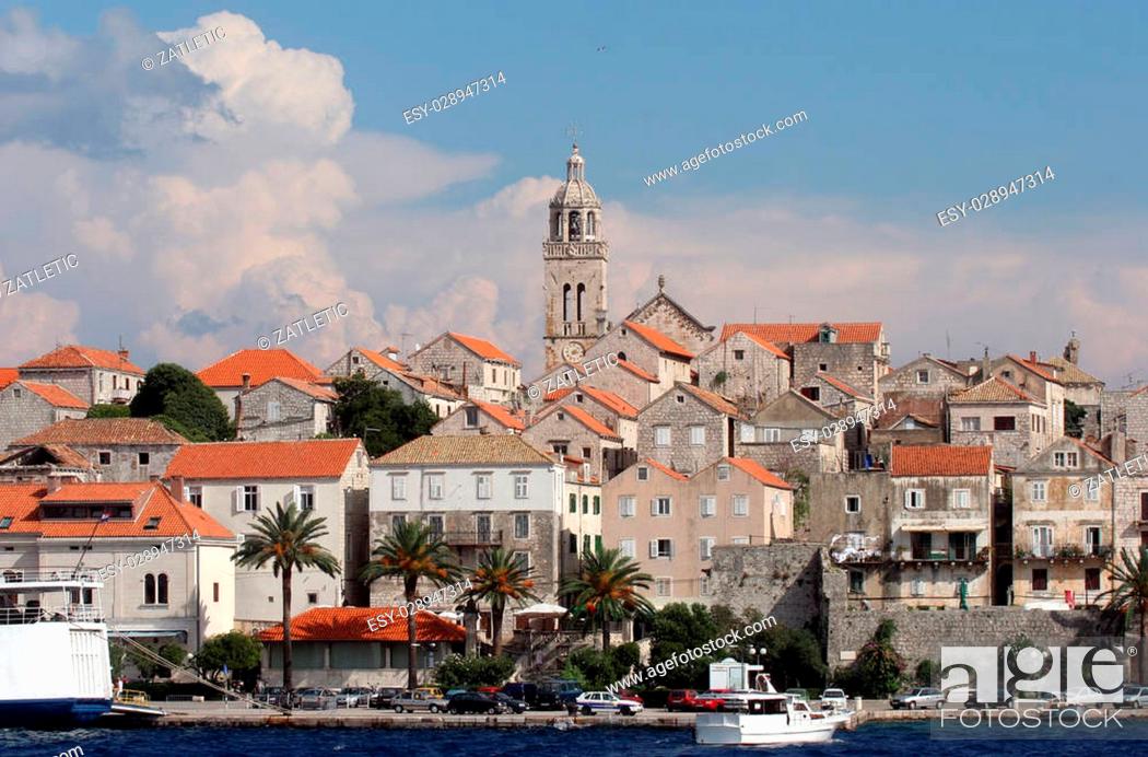 Stock Photo: Korcula. Small island city near Dubrovnik in Croatia.