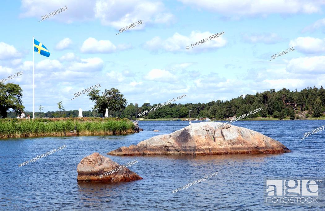 Stock Photo: Landscape near Vaxholm, Stockholm archipelago, Stockholm, Stockholm County, Sweden.