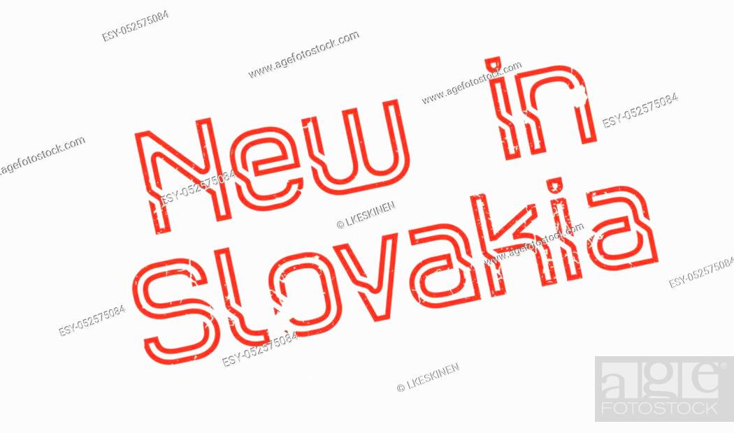 Stock Vector: New In Slovakia rubber stamp. Grunge design with dust scratches. Effects can be easily removed for a clean, crisp look. Color is easily changed.