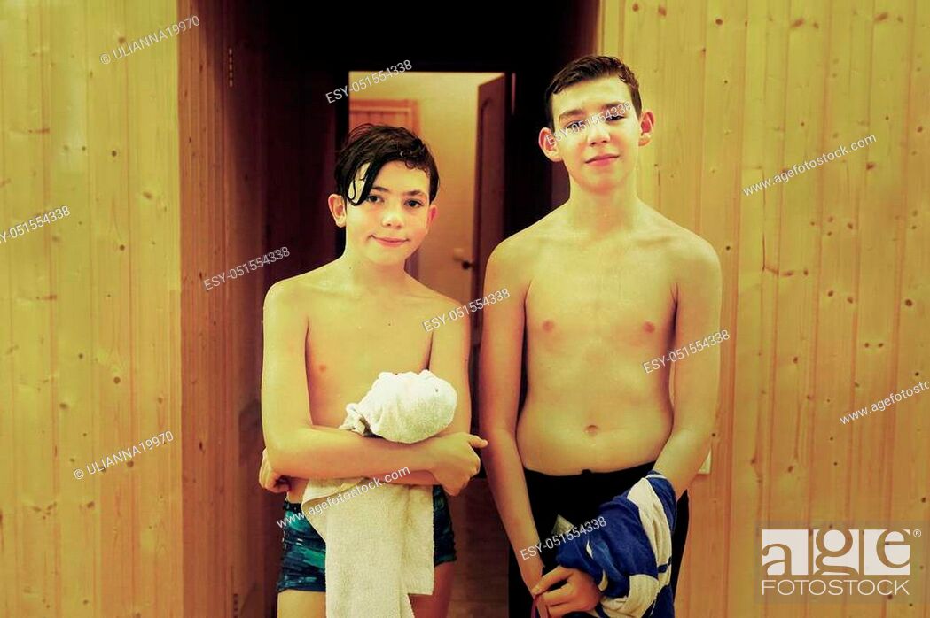 Boys in sauna