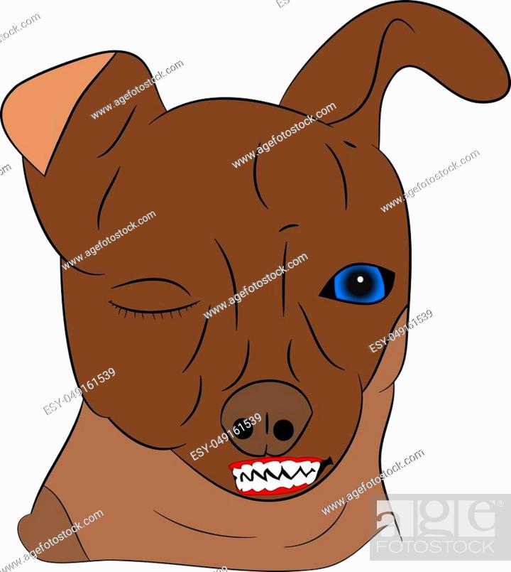 Head of an angry dog, cartoon on a white background. vector, Stock Vector,  Vector And Low Budget Royalty Free Image. Pic. ESY-049161539 | agefotostock