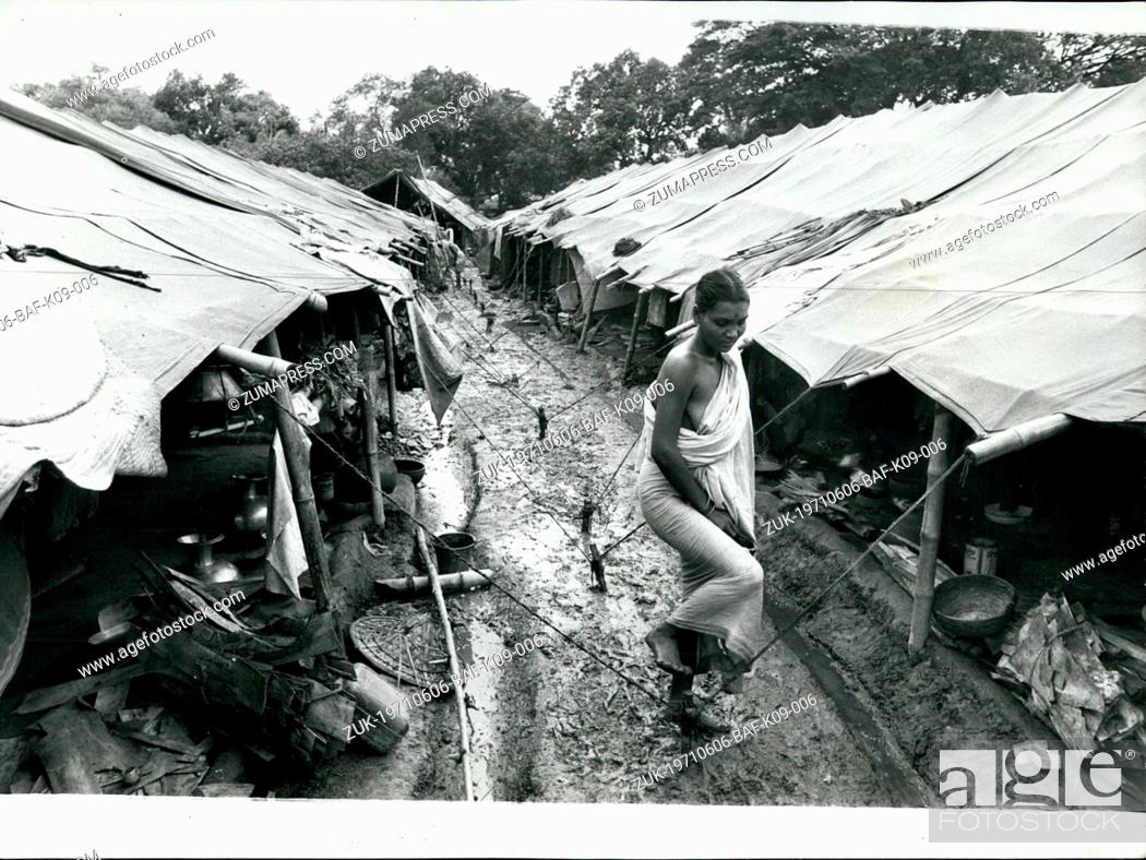 Stock Photo: Jun. 06, 1971 - Misery and Apprehension on the India - East Pakistan Border.: Photo shows Life is the wron word! Existance is more apt to describe how tens of.