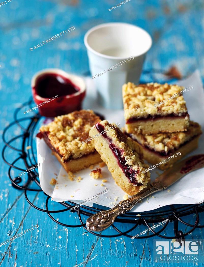 Stock Photo: Hungarian-style shortbreads with cherry jam for Easter.