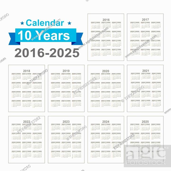 2016 2022 2023 Calendar 2016 2017 2018 2019 2020 2021 2022 2023 2024 2025 Calendar Black Text On A  White Background Vector..., Stock Vector, Vector And Low Budget Royalty  Free Image. Pic. Esy-030237282 | Agefotostock