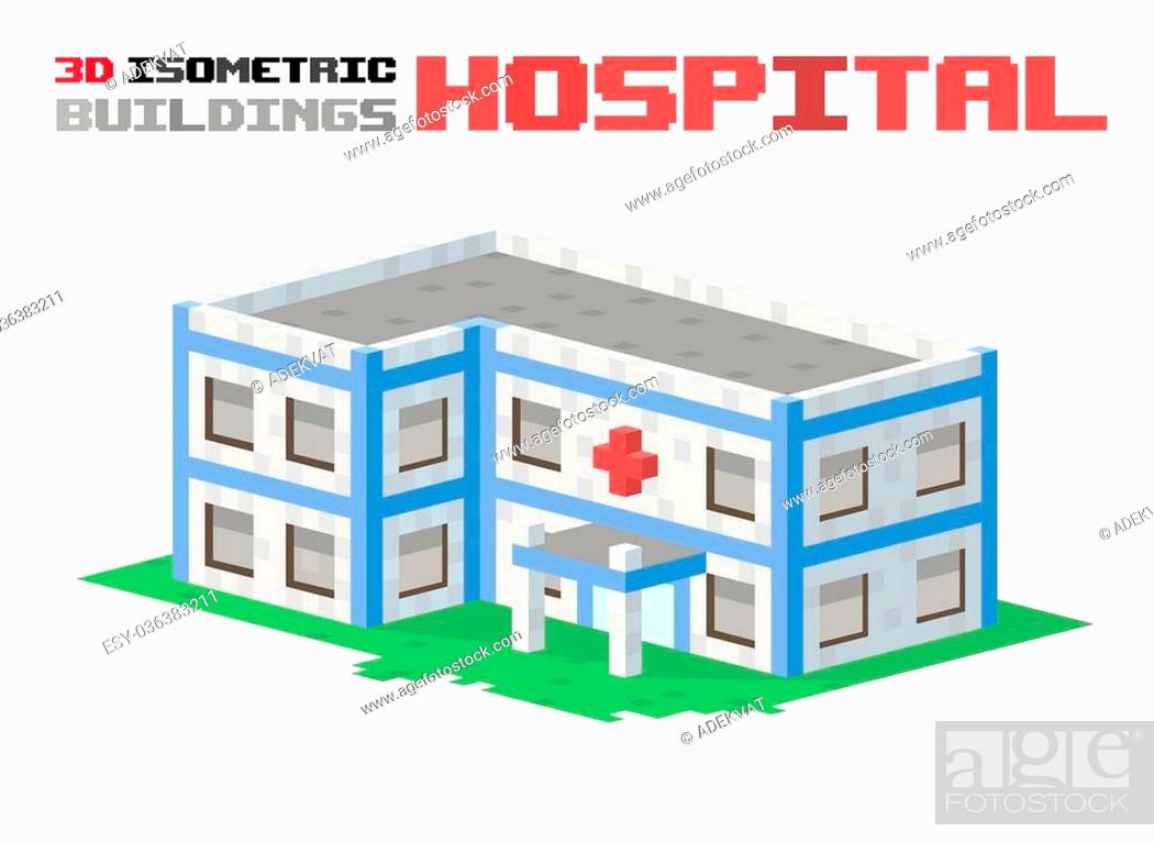 Hospital building vector illustration. 3d hospital building isolated on  white background, Stock Vector, Vector And Low Budget Royalty Free Image.  Pic. ESY-036383211 | agefotostock
