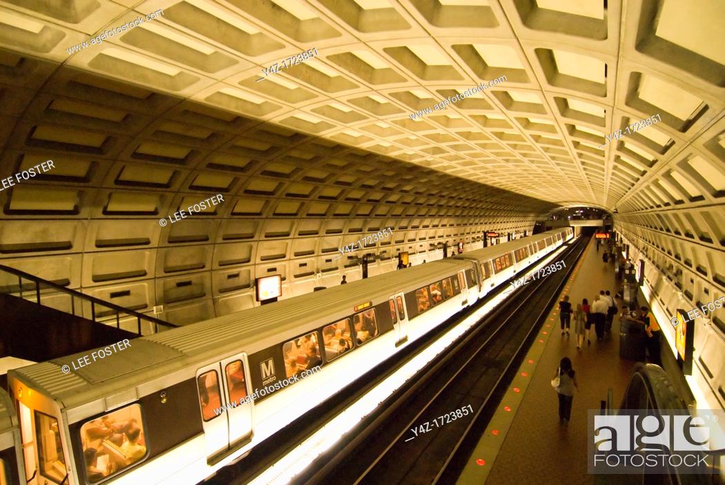 Stock Photo: Washington DC, USA, the Metro, at Dupont Circle, public underground transportation.
