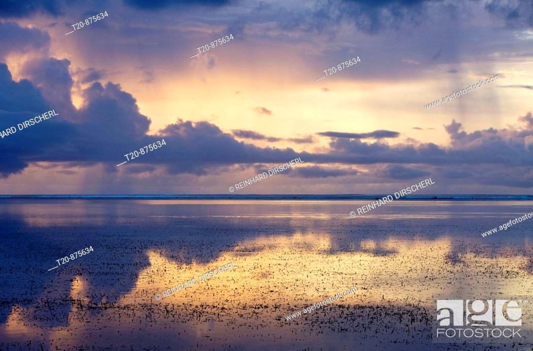 Stock Photo: Rain Clouds over Ocean, Peleliu Island, Micronesia, Palau.