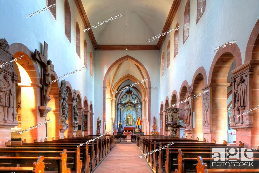 Imagen: Interior shot, Stiftskirche St. Peter und Alexander, Old Town, Aschaffenburg, Lower Franconia, Franconia, Bavaria, Germany, Europe.