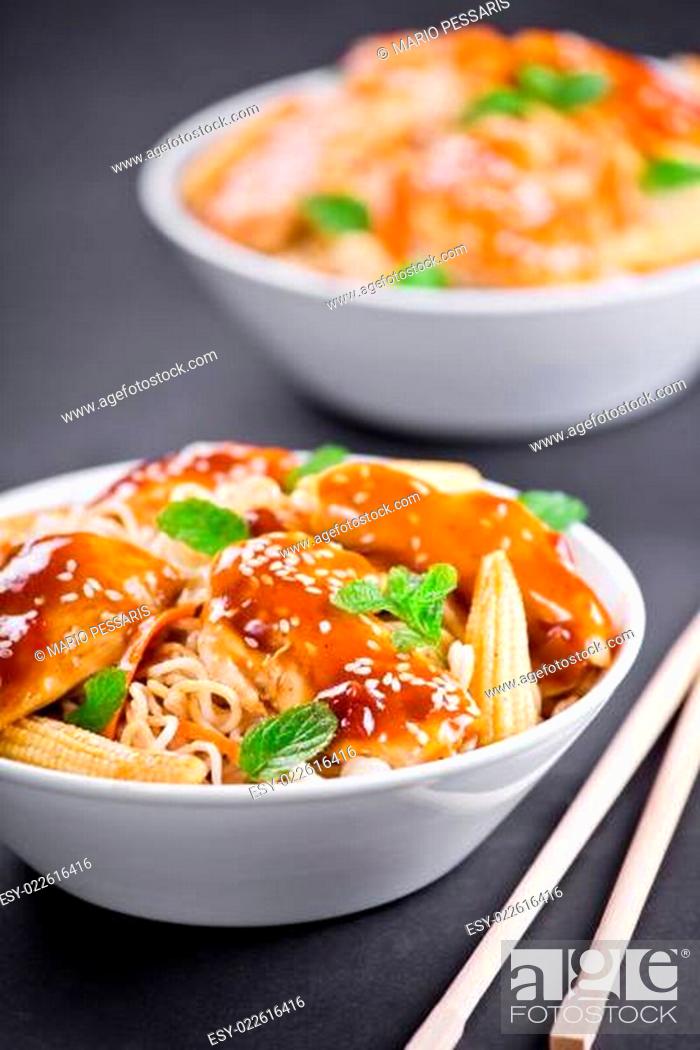 Stock Photo: Chinese Meal With Chicken.