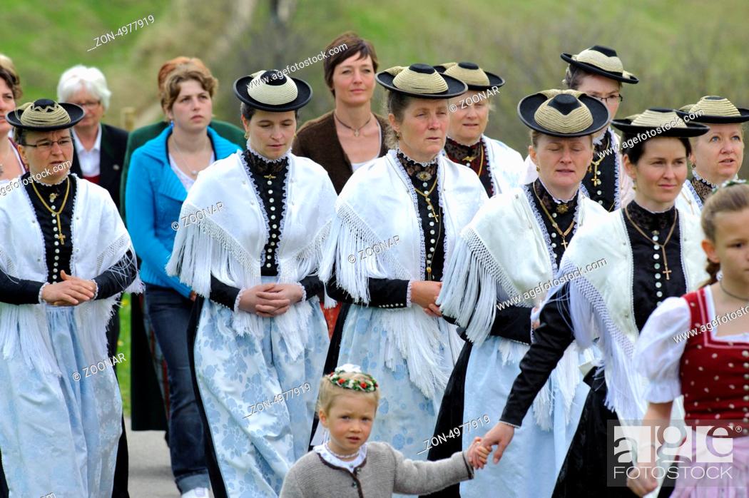 Stock Photo: catholic procession in bavaria.