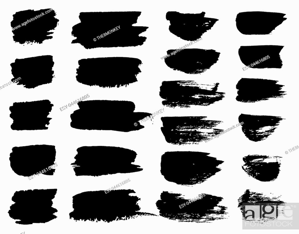 Perforeren vijand Shilling Vector black paint brush spots, highlighter lines or felt-tip pen marker  horizontal blobs, Stock Vector, Vector And Low Budget Royalty Free Image.  Pic. ESY-044616805 | agefotostock