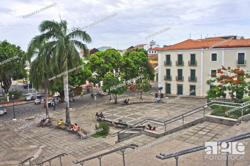 Stock Photo: Sao Luis, Old city street view, Brazil, South America.