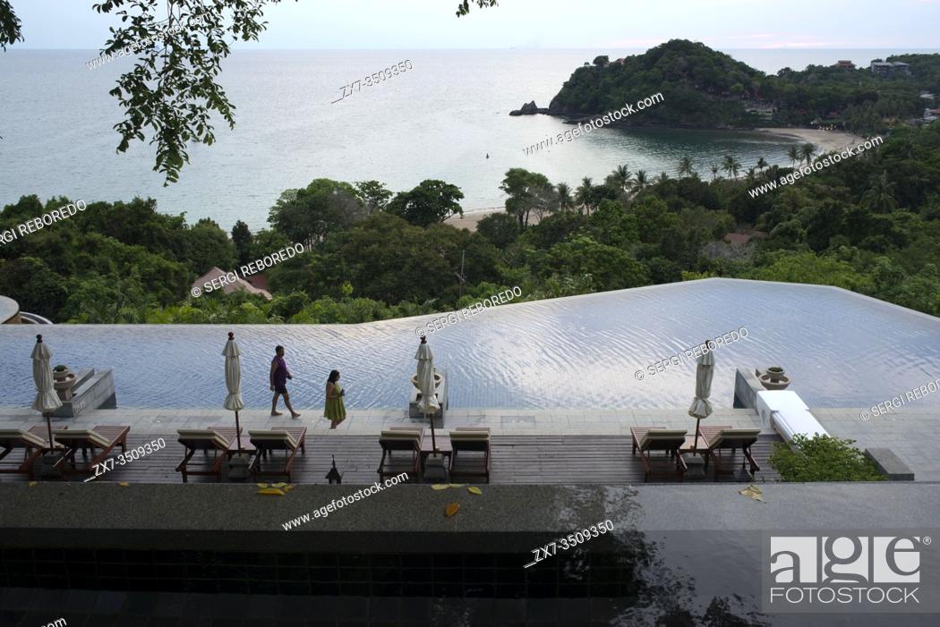 Stock Photo: Pool, luxury hotel Pimalai Resort, Kantiang Beach, Ko Lanta or Koh Lanta island, Krabi, Thailand, Asia. Pimalai Resort & Spa is a luxury beach resort occupies.
