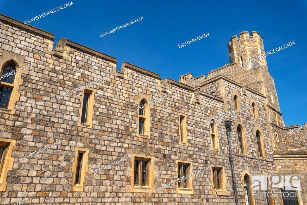 Stock Photo: Windsor castle walls in England, United Kingdom .