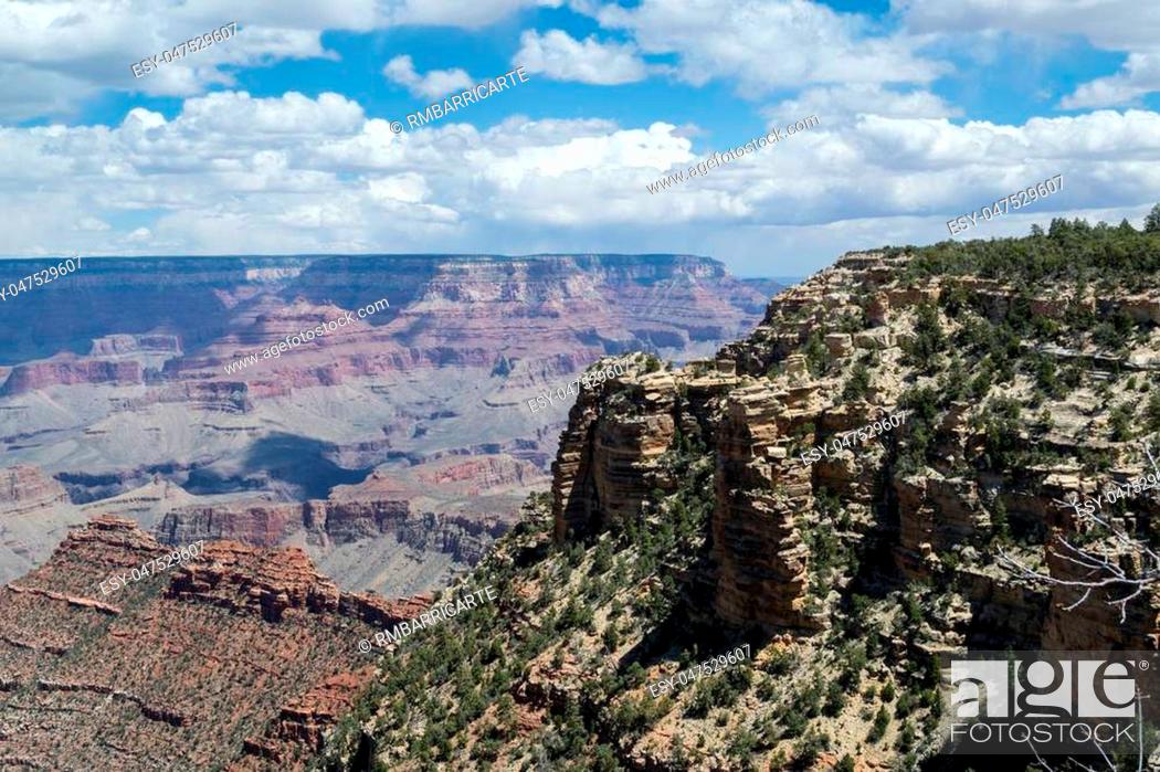 Stock Photo: Grand Canyon (AZ, USA) is up to 18 miles wide and 277 miles long.