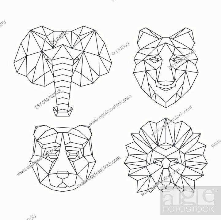 Polygonal geometric wolf, elephant, bear, lion. Abstract linear isolated  animals Vector illustration, Stock Vector, Vector And Low Budget Royalty  Free Image. Pic. ESY-050768345 | agefotostock