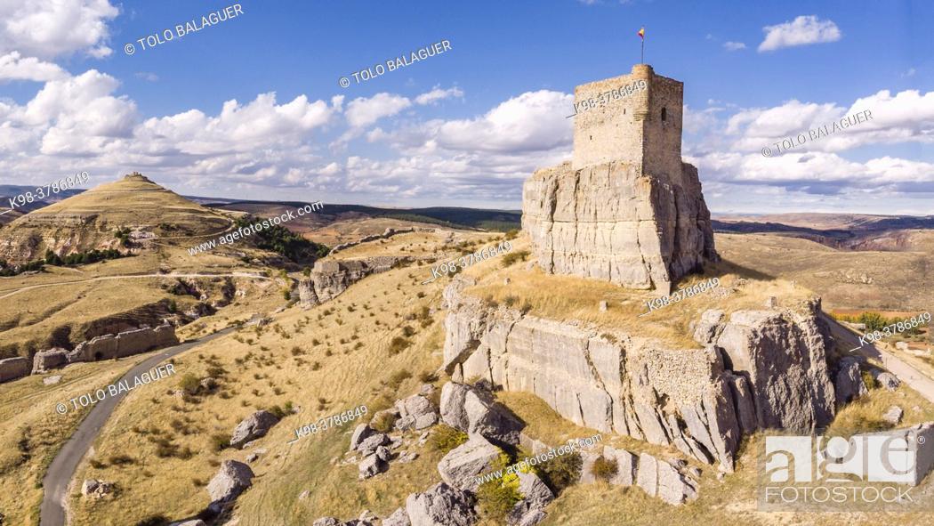 Stock Photo: Castle of Atienza, fortress of Muslim origin, Atienza, Guadalajara Province, Spain.