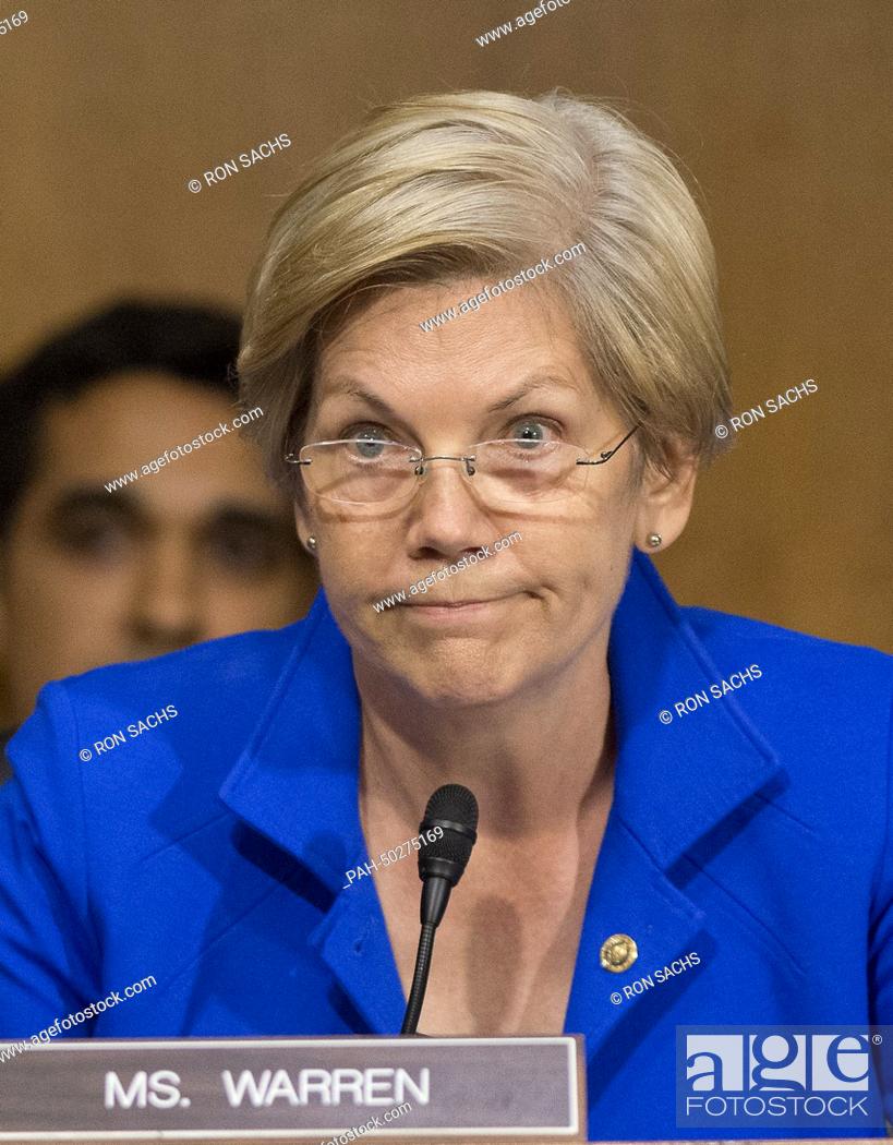 Stock Photo: United States Senator Elizabeth Warren (Democrat of Massachusetts), a member of the U.S. Senate Committee on Banking, Housing and Urban Affairs.