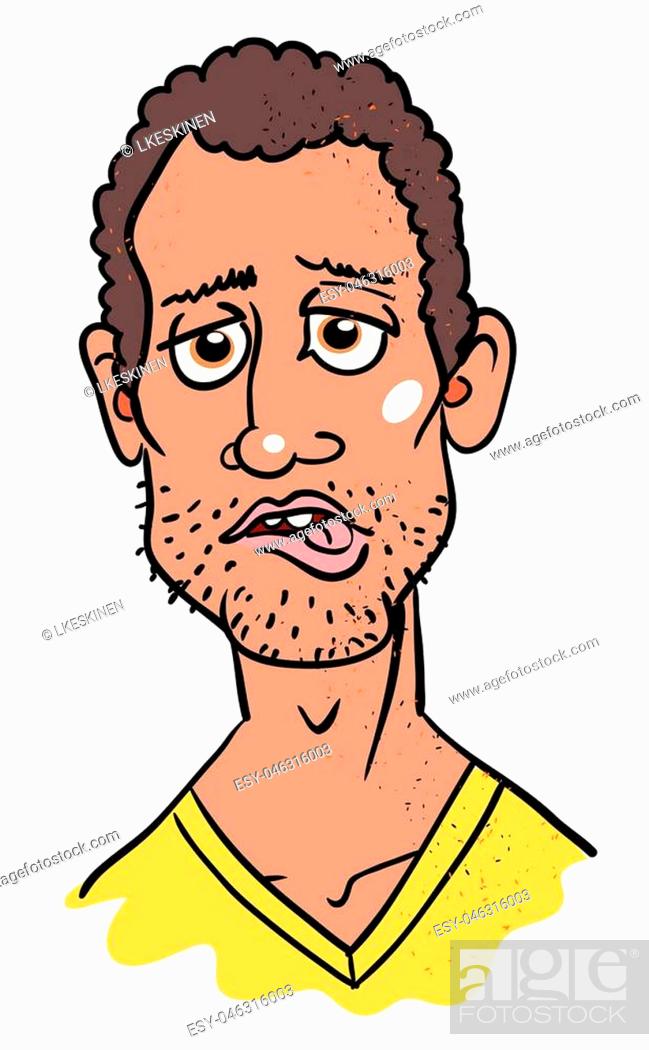 Cartoon image of man biting lip. An artistic freehand picture, Stock  Vector, Vector And Low Budget Royalty Free Image. Pic. ESY-046316003 |  agefotostock