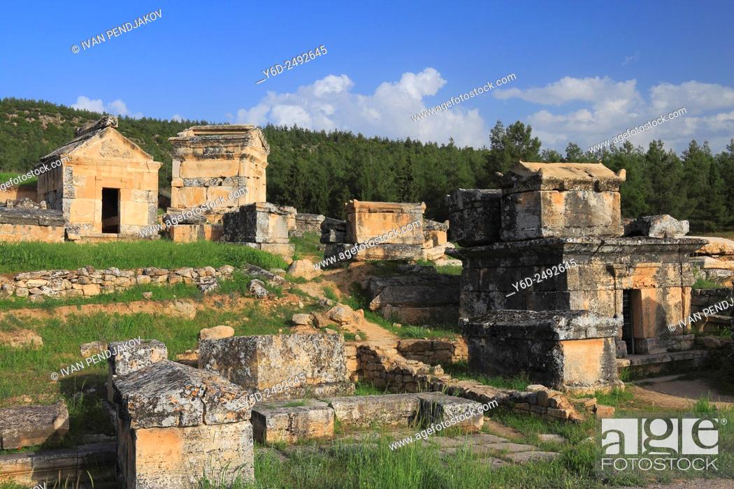 Stock Photo: Necropolis, Hierapolis, Pamukkale, Turkey.