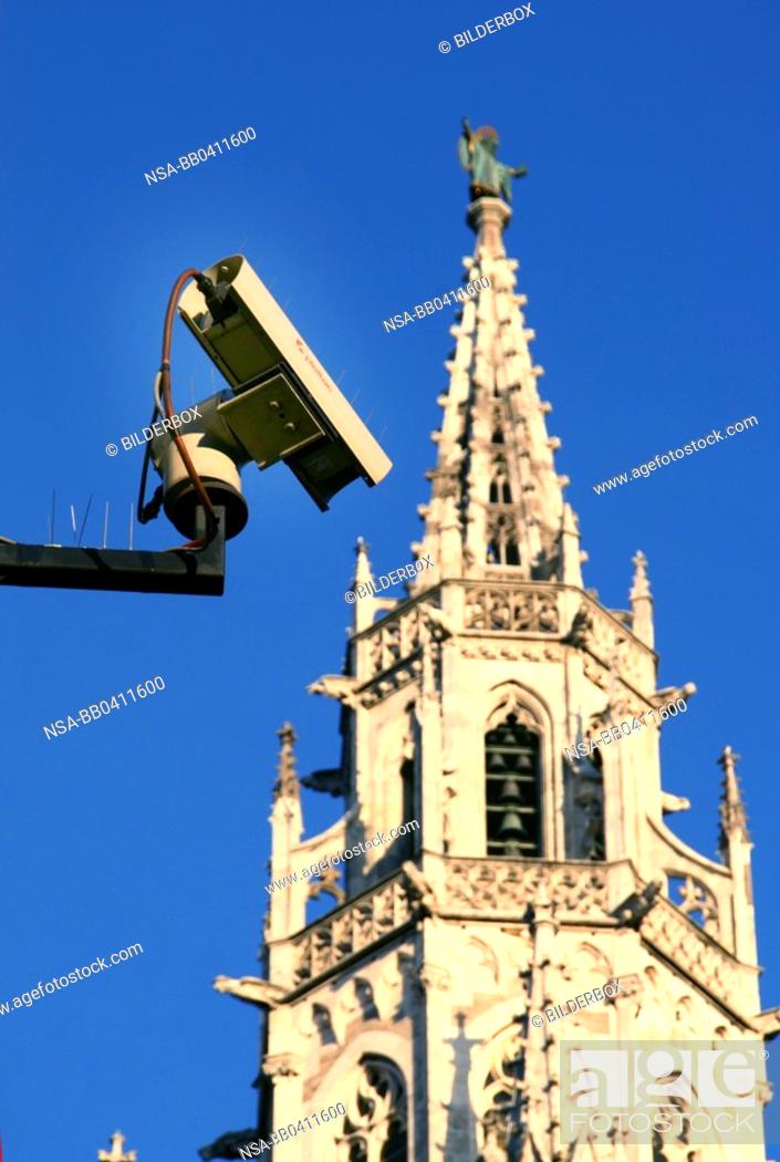 Stock Photo: Germany, Munich with video monitoring.