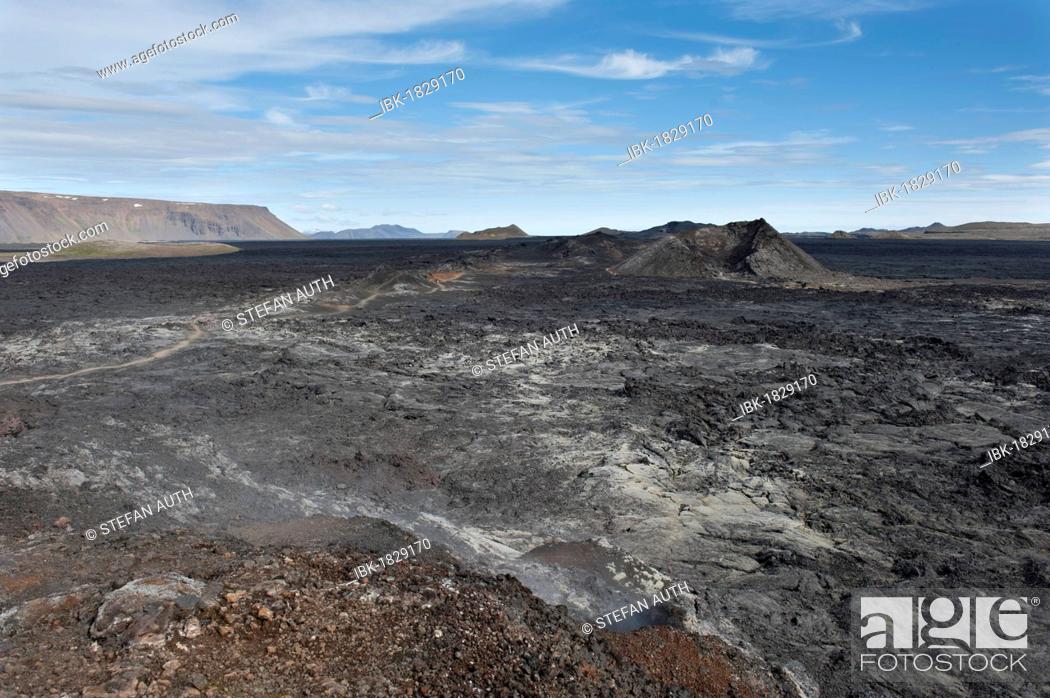Imagen: Cooled lava, volcanismus, crater, Krafla caldera, Mývatn region, Ísland, Iceland, Scandinavia, Northern Europe, Europe.