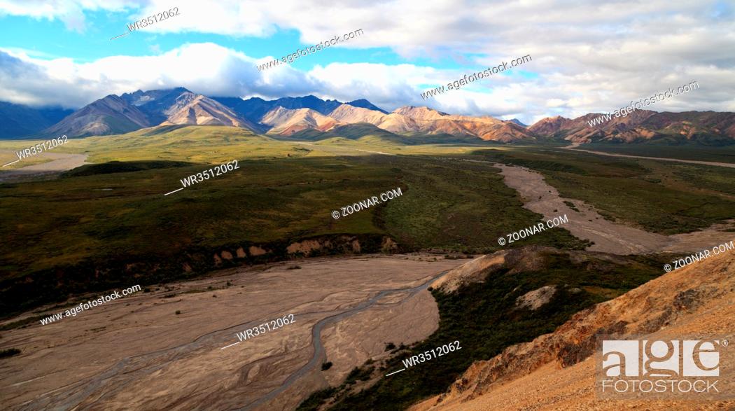 Stock Photo: Panorama des Denali Nationalpark in Alaska.