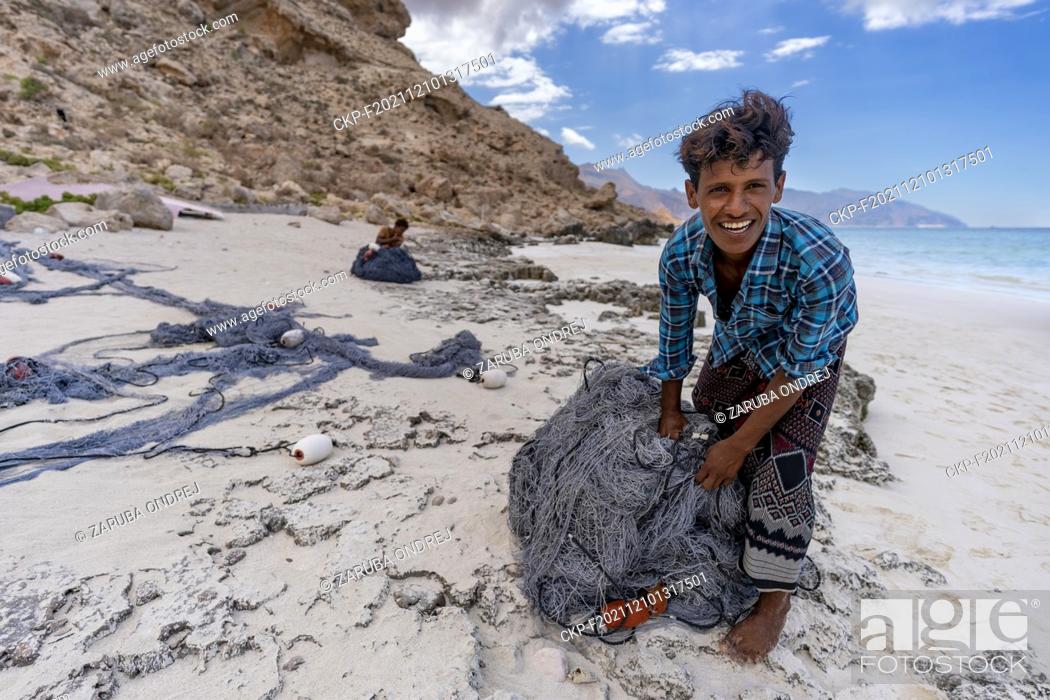 Stock Photo: Fishermen on the sand beach of Socotra island in Yemen, October 23, 2021. (CTK Photo/Ondrej Zaruba).