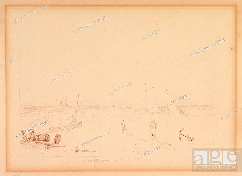 Stock Photo: The Mildmay Sea-Piece (Liber Studiorum, part XIII, plate 40). Artist: Designed and etched by Joseph Mallord William Turner (British.