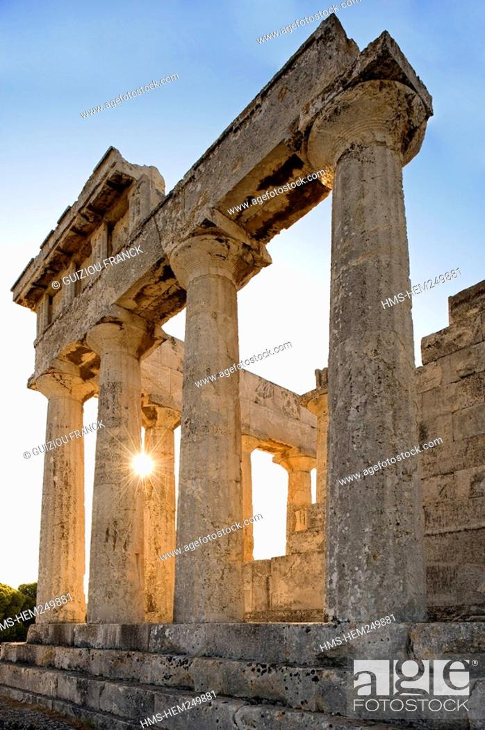 Stock Photo: Greece, Saronic Gulf, Aegina Island, Afaia Temple Aphaia or Aphea.
