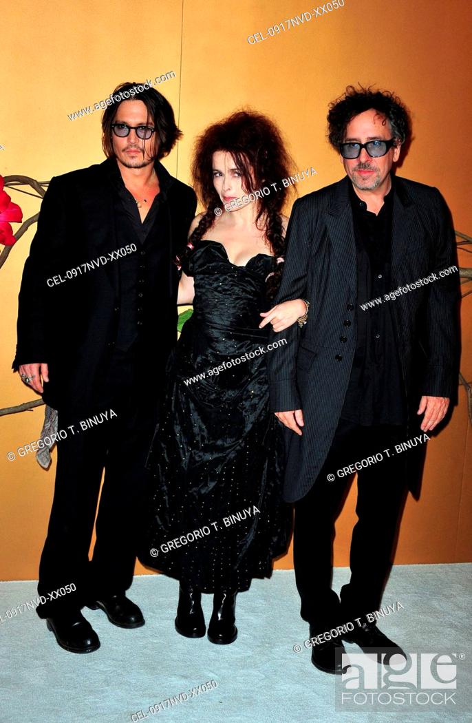 Johnny Depp, Helena Bonham Carter, Tim Burton at arrivals for The Museum of Modern Art Film Benefit:..., Foto de Stock, Imagen Derechos Protegidos | agefotostock