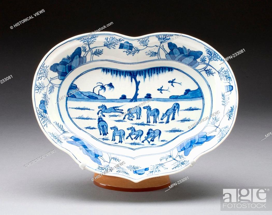 Stock Photo: Dish - About 1770 - Worcester Porcelain Factory Worcester, England, founded 1751 - Artist: Worcester Royal Porcelain Company, Origin: Worcester, Date: 1765–1775.