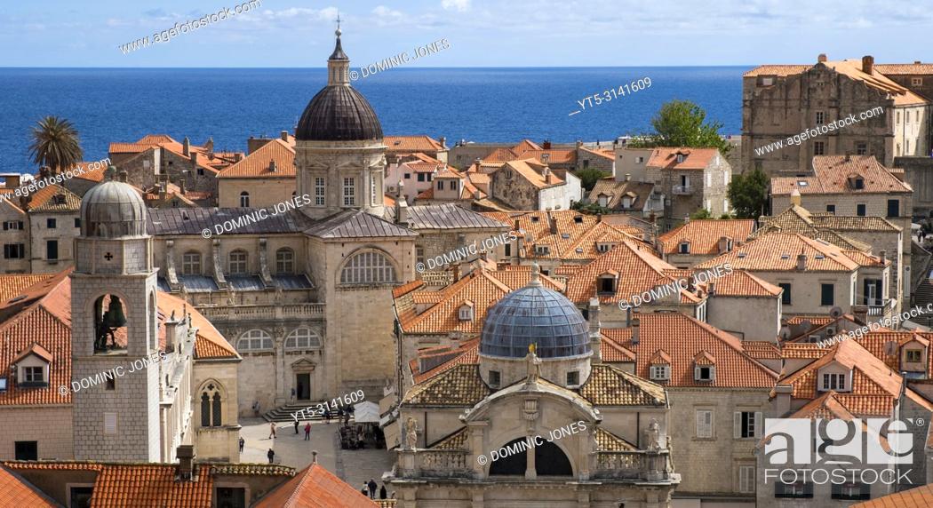 Stock Photo: The Cathedral and church of St, Blaise, Old Town, Dubrovnik, Croatia, Europe.