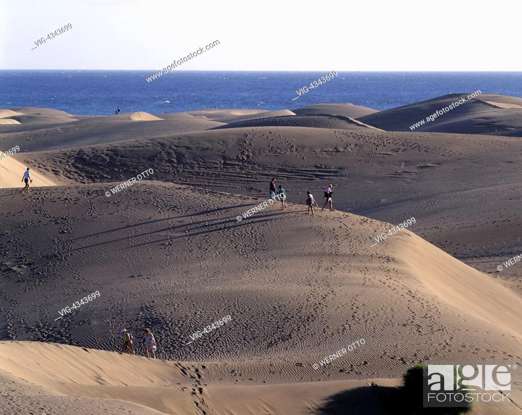 Stock Photo: Spanien, Gran Canaria, Kanarische Inseln, E-Maspalomas, Strand, Meer, Sandduenen Spain, Gran Canaria, Canary Islands, E-Maspalomas, beach, sea.