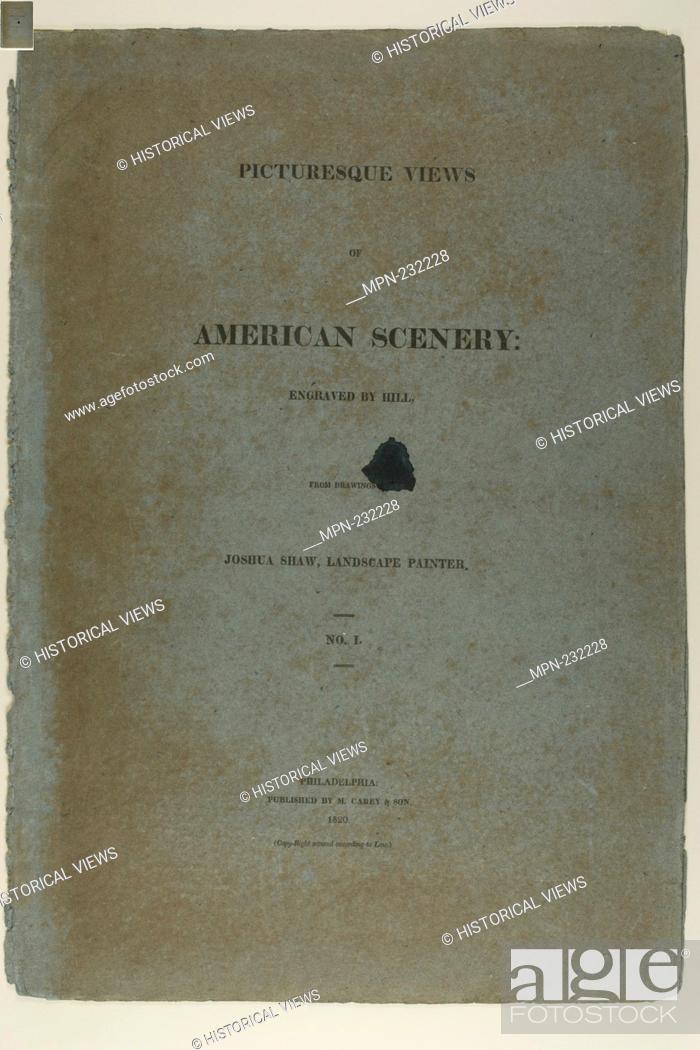 Stock Photo: Portfolio Cover for Picturesque Views of American Scenery, No. I - 1819/21 - John Hill (American, 1770-1850) after Joshua Shaw (American, born England, c.
