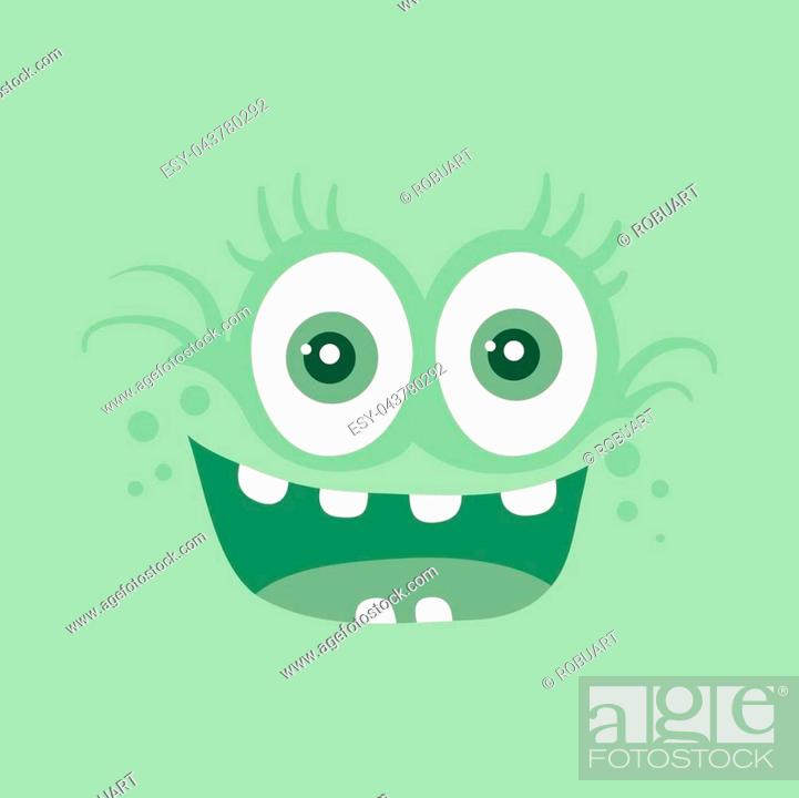 Funny smiling monster. Smile character. Happy germ with tooth, Stock  Vector, Vector And Low Budget Royalty Free Image. Pic. ESY-043780292 |  agefotostock